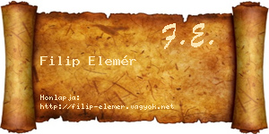 Filip Elemér névjegykártya