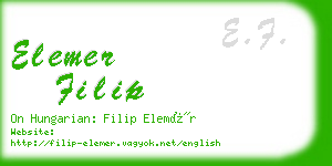 elemer filip business card